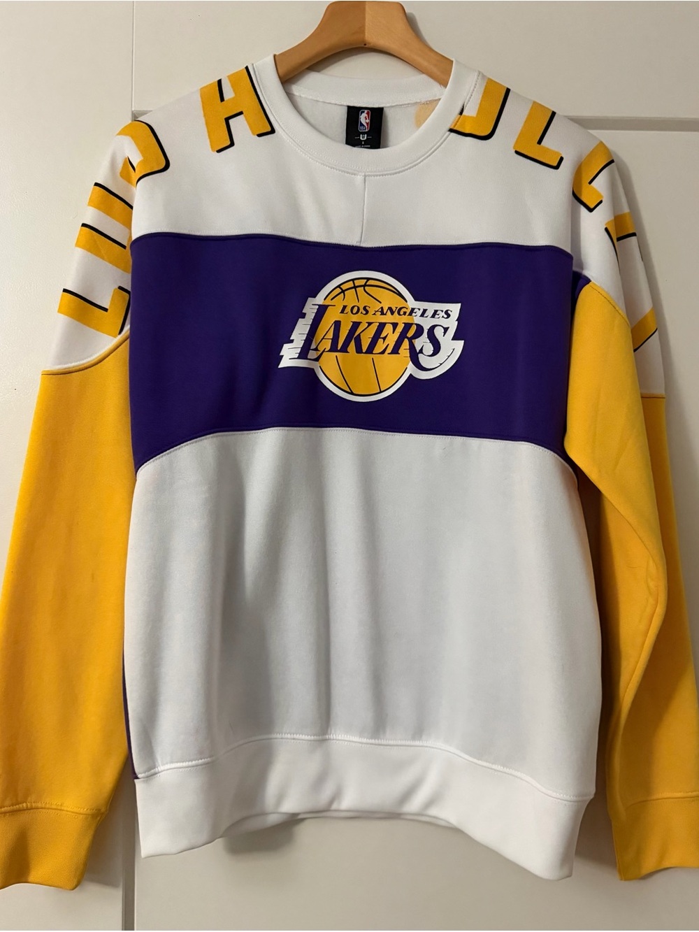 Rue21 Los Angeles Lakers White Purple Yellow Colorblock Crewneck Sweater